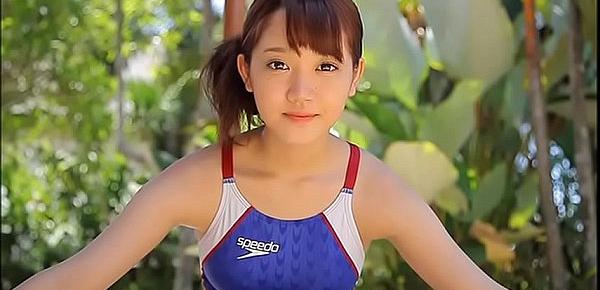  Azusa Tsukahara High-leg swimsuit blue legs-fetish image video solo